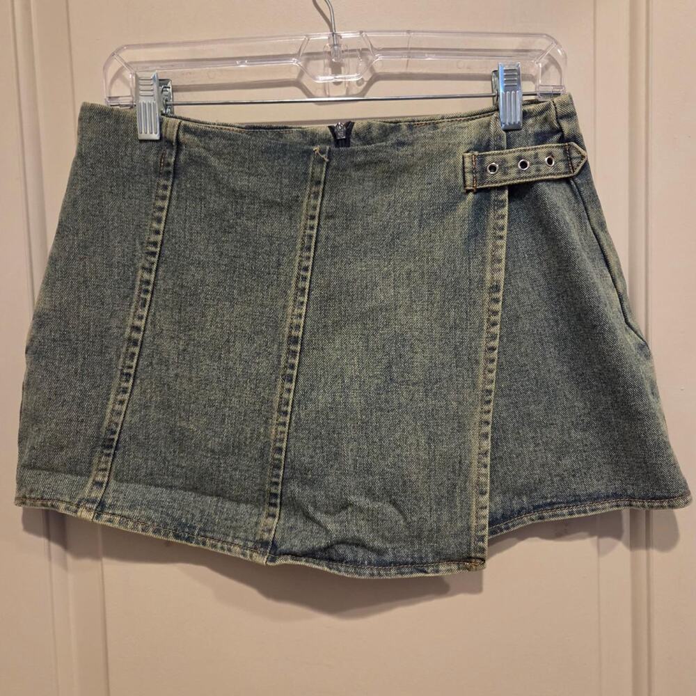 Prettylittlething vintage wash denim wrap